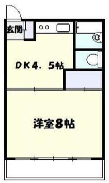 コーポ長谷川(1DK/1階)の間取り写真