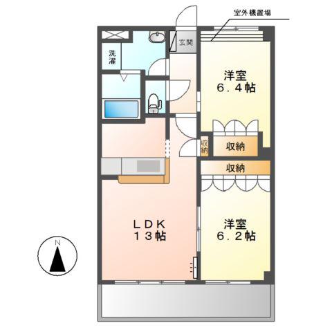 ドルチェ(2LDK/2階)の間取り写真