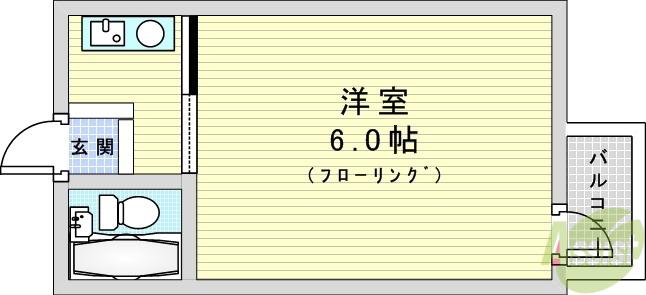 サントレーノ(1K/3階)の間取り写真