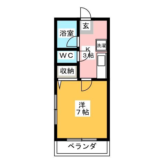 ヒルズパレスビル(1K/3階)の間取り写真