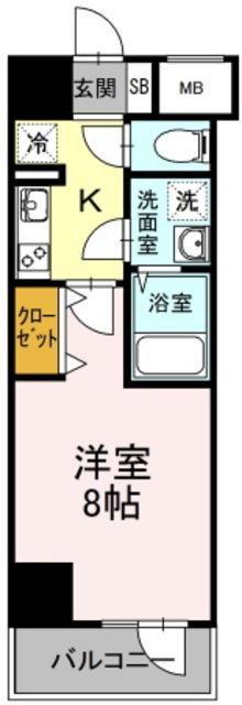 D-ROOM早稲田(1K/5階)の間取り写真