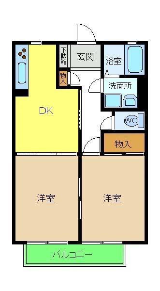 プルミエ 和泉(2DK/2階)の間取り写真