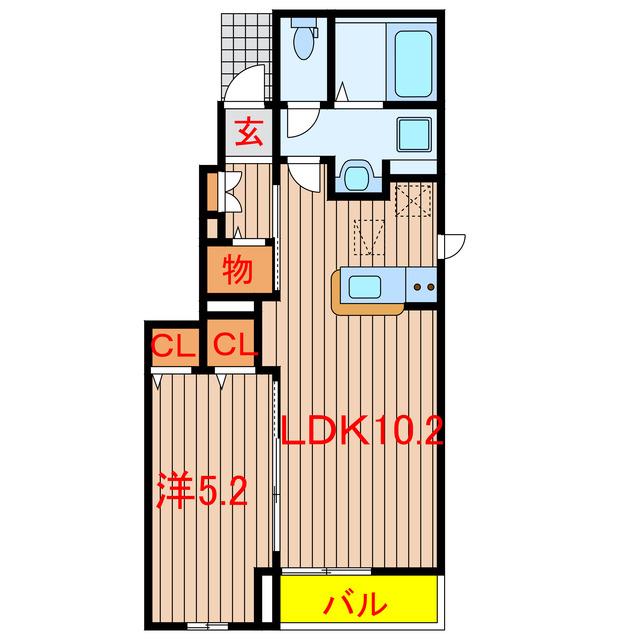 プレステージ6番館(1LDK/1階)の間取り写真