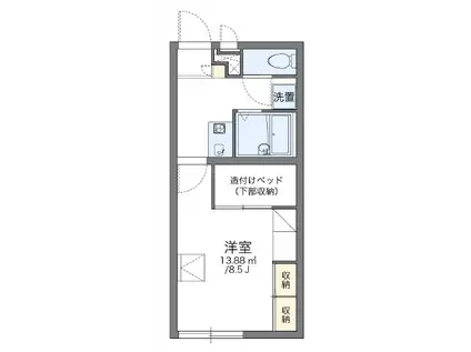 さくらIII(1K/1階)の間取り写真