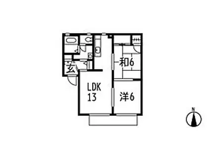 フラッツビクター(2LDK/2階)の間取り写真