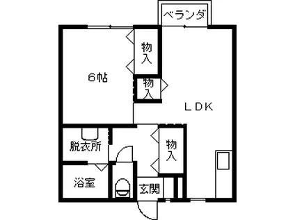 メゾンドリーム(1LDK/2階)の間取り写真