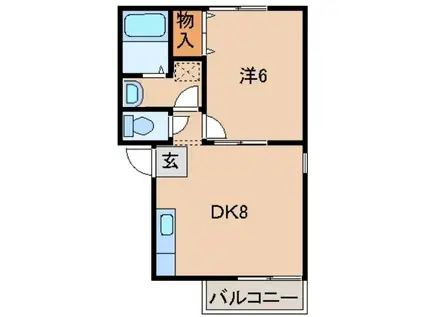 コープAMI(1DK/1階)の間取り写真