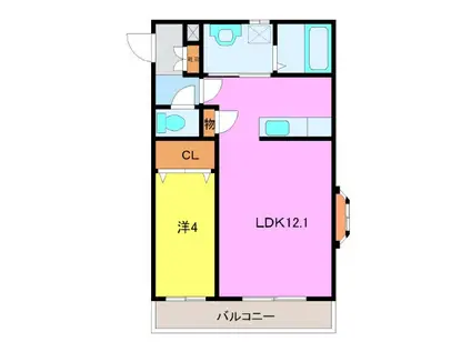 グリフィンドール(1LDK/2階)の間取り写真