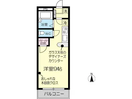 ビューパレス一本杉(1K/1階)の間取り写真