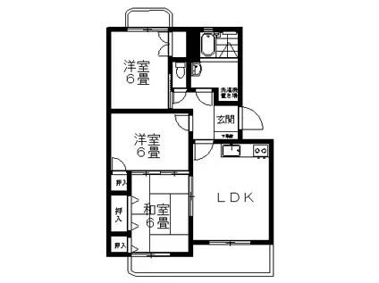 エスポワール(3LDK/1階)の間取り写真