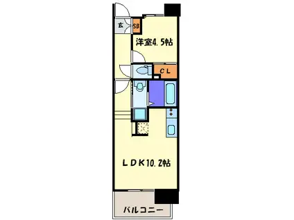 KDX清水レジデンス(1LDK/5階)の間取り写真