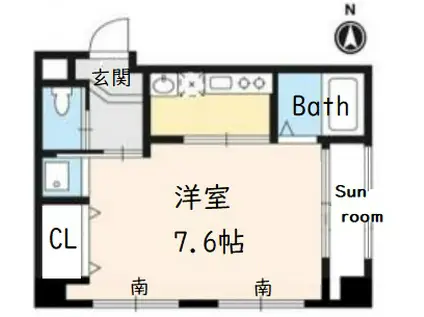 大将軍ハイム(1K/3階)の間取り写真