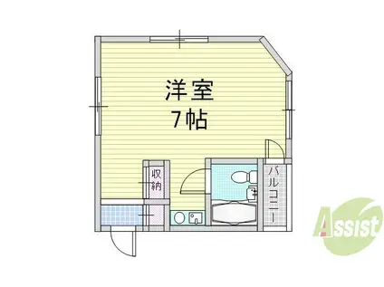 ハイツ・オーワイ(ワンルーム/1階)の間取り写真