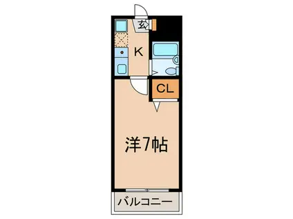 Uハイム UCHIKI(1K/2階)の間取り写真