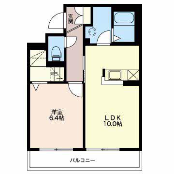 ベレオ笹口 101(1LDK/1階)の間取り写真
