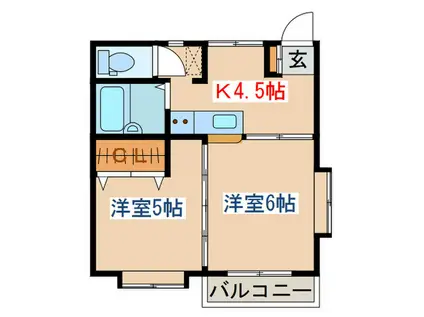 レジデンス白萩(2K/2階)の間取り写真