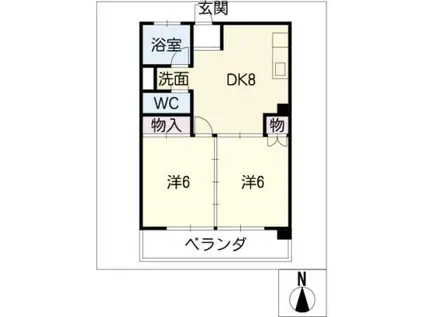 小川第2ビル(2DK/3階)の間取り写真