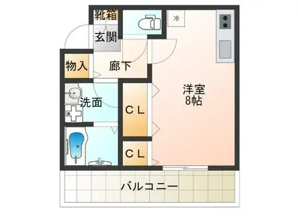 セジュールたまで(ワンルーム/1階)の間取り写真