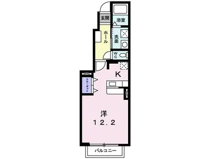 ニューヤマジII(ワンルーム/1階)の間取り写真