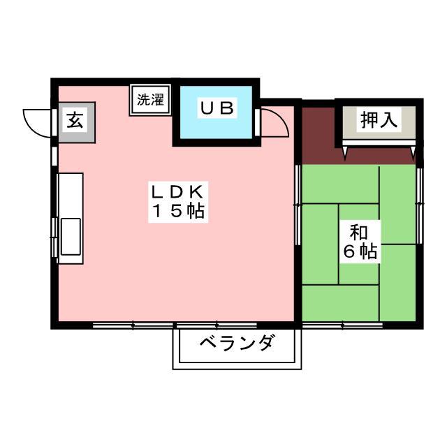 サンパティック大町(1LDK/2階)の間取り写真