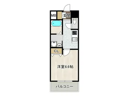 ふぁみゆ新金岡(1K/4階)の間取り写真