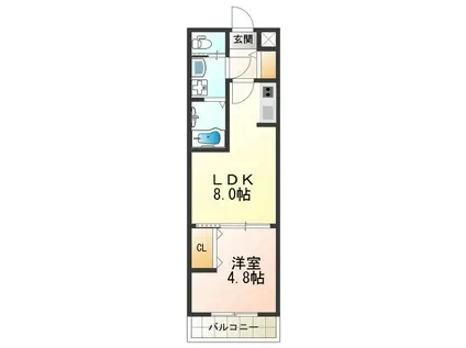 H-MAISON加美正覚寺VI(1LDK/1階)の間取り写真