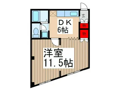 押田ビル(1DK/4階)の間取り写真