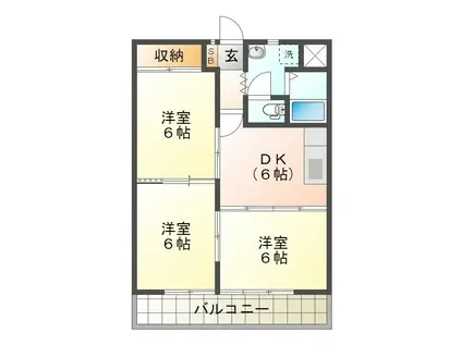 ユーズアーク(3DK/2階)の間取り写真