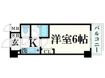 エスリード三宮フラワーロード(1K/13階)の間取り写真