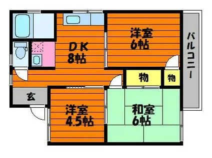コーポ猪木(3DK/2階)の間取り写真