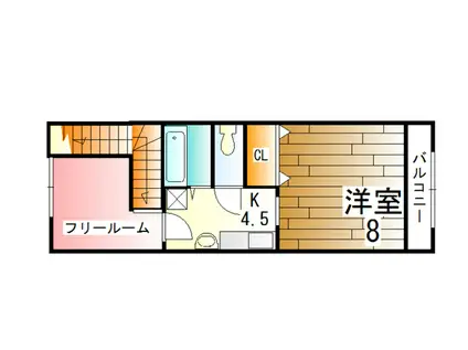 三田白扇(1SK/2階)の間取り写真