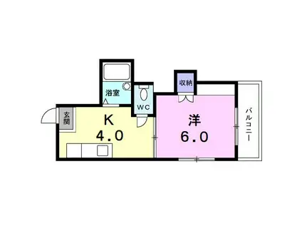 オックスフォードサーカスIII(1K/2階)の間取り写真