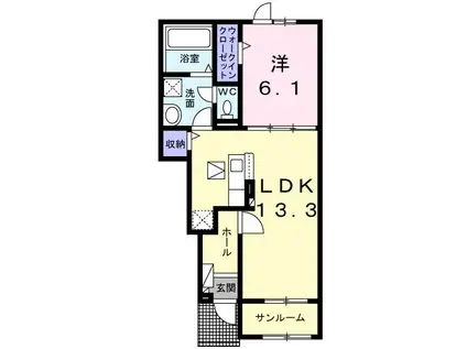アヴニール(1LDK/1階)の間取り写真