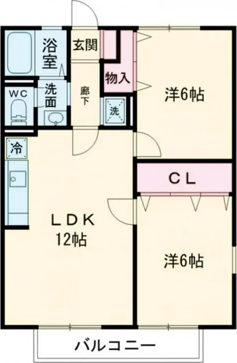 ヴィラ栗本C 1階階 間取り