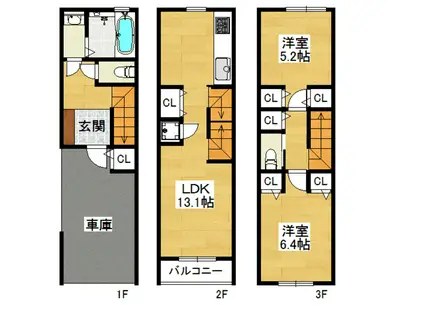 ライトハウス山崎(2LDK/1階)の間取り写真