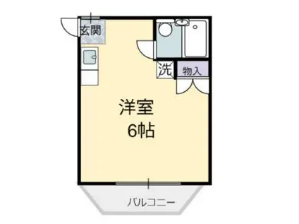 グリーンリーフ 西つつじヶ丘1丁目(ワンルーム/2階)の間取り写真