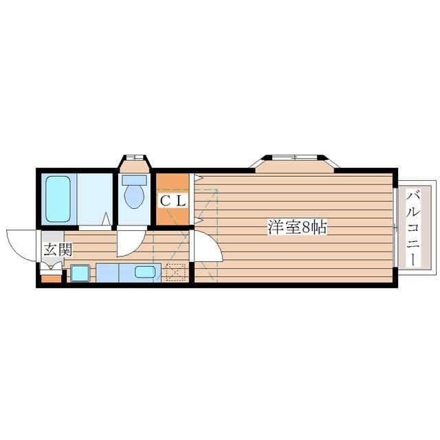 クレセール南吉成壱番館(1K/2階)の間取り写真