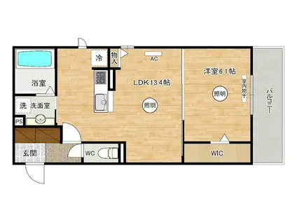 D-ROOM貴船(1LDK/2階)の間取り写真