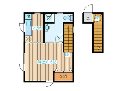 HOT SPACE(1K/2階)の間取り写真