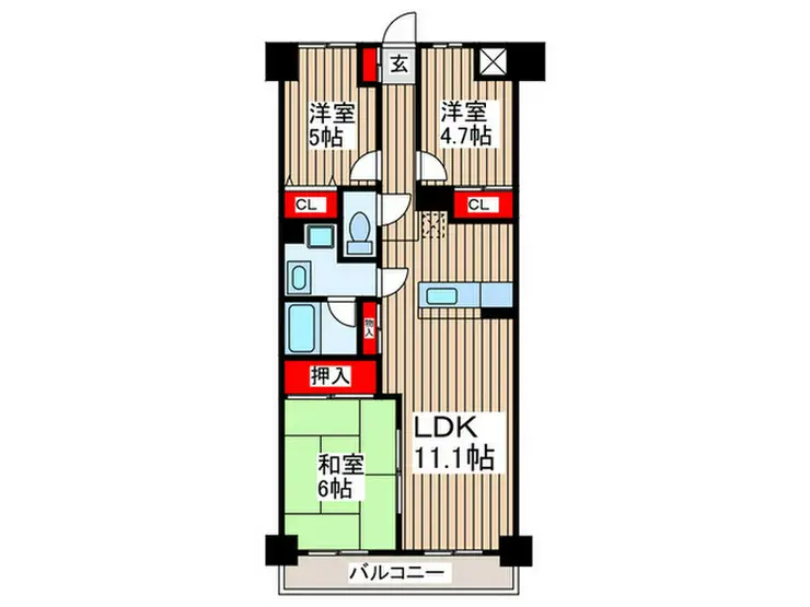 エランドールけやき 6階階 間取り