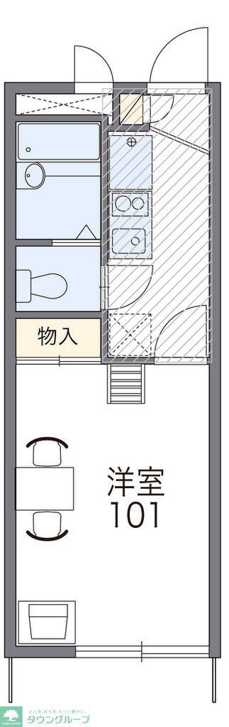 レオパレスラピス城南(1K/1階)の間取り写真