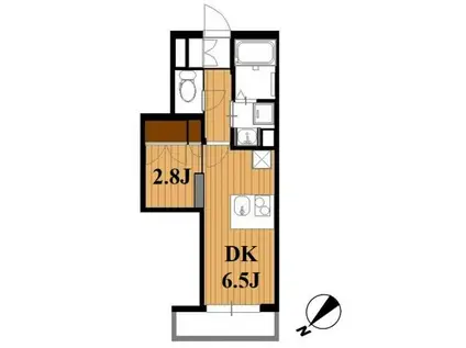 フィリオ西船橋(1DK/1階)の間取り写真
