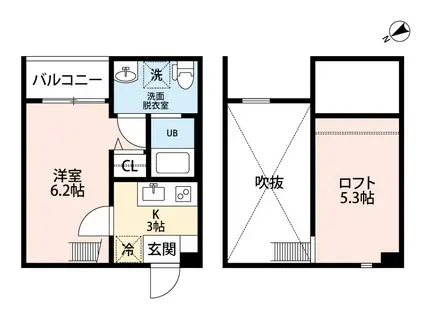 PAVILLON HONNETE BIWAJIMAパビユウネッツ ビ(1K/1階)の間取り写真
