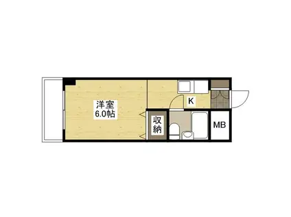 東福山駅前ビル(1K/3階)の間取り写真