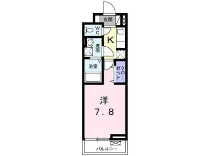 グランディール鳳(1K/2階)の間取り写真