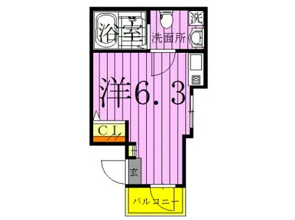 ハーモニーテラス青井6(ワンルーム/2階)の間取り写真