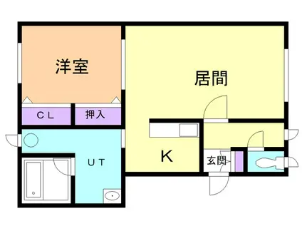 東町グレイスタウン D(1LDK/1階)の間取り写真