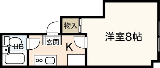 ジョイフル河原町(1K/5階)の間取り写真