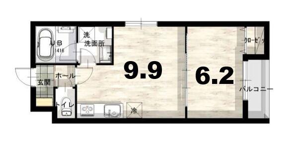 MAISON DU CALME(1LDK/4階)の間取り写真