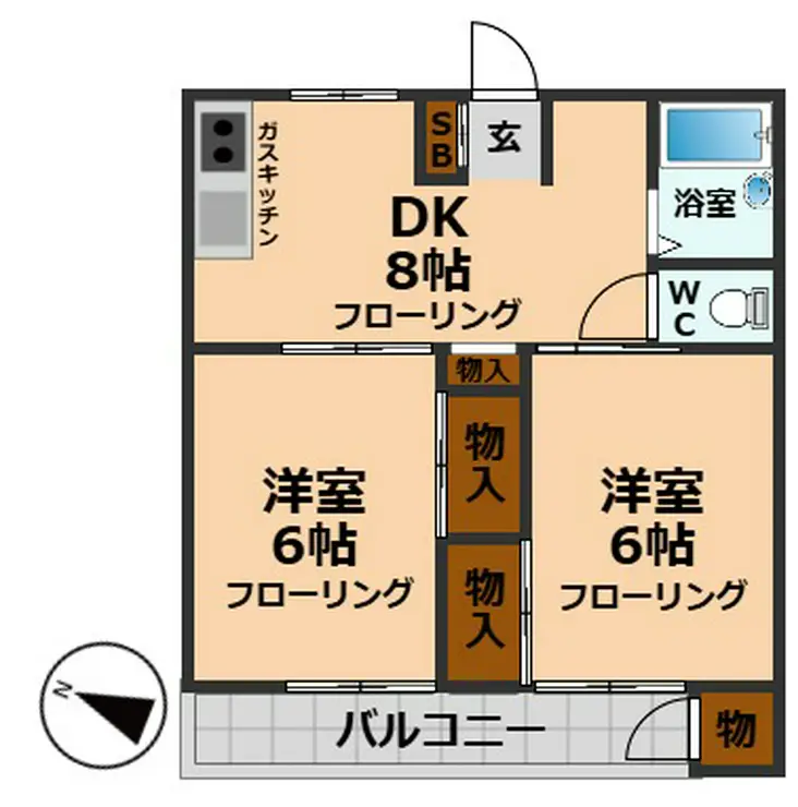 ロアールハイツ 2階階 間取り